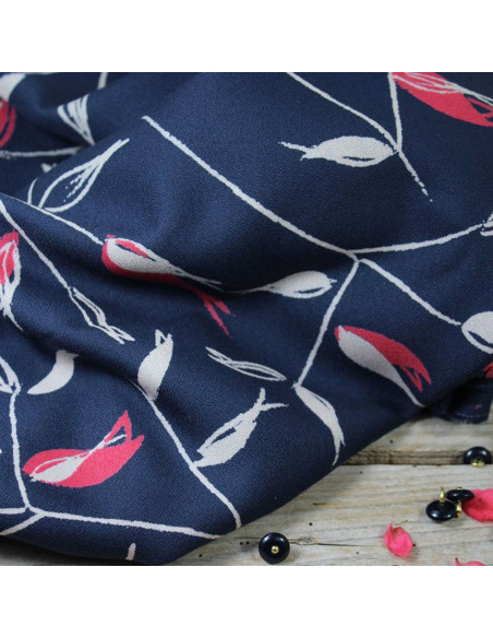 Viscose crêpe stof Avena Atlantisch blauw - Églantine & Zoé