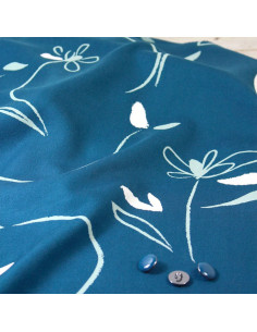 Viscose keperstof Bloom petrolblauw - Églantine & Zoé 2