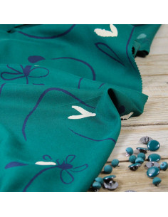 Viscose keperstof Bloom smaragdgroen - Églantine & Zoé