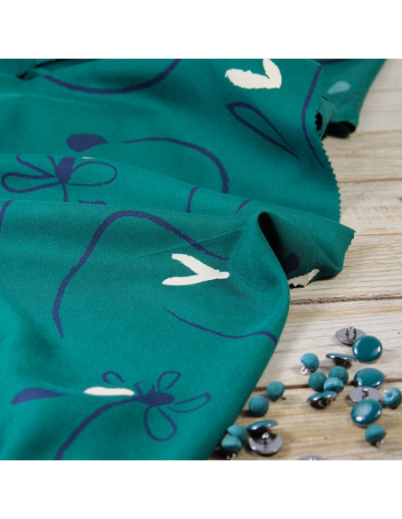 Viscose keperstof Bloom smaragdgroen - Églantine & Zoé