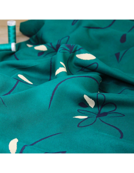 Viscose keperstof Bloom smaragdgroen - Églantine & Zoé