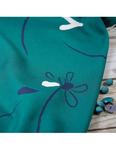 Viscose keperstof Bloom smaragdgroen - Églantine & Zoé