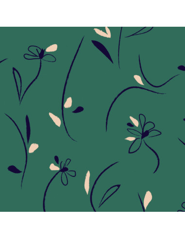 Viscose keperstof Bloom smaragdgroen - Églantine & Zoé
