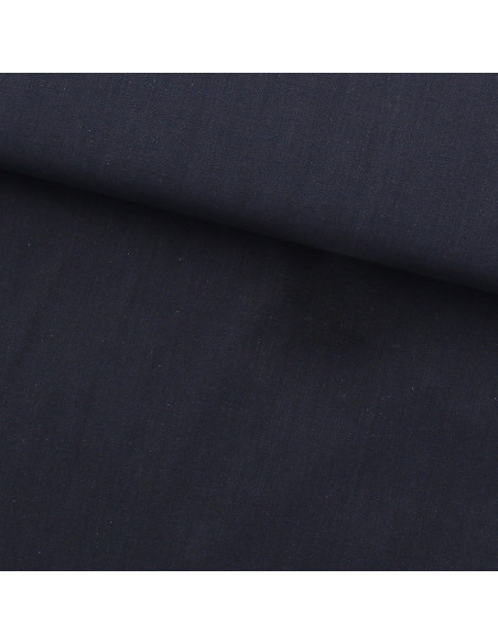 Effen sashiko katoenstof Olympus - Marineblauw