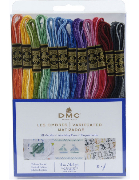 Set van 12 DMC gemêleerde borduurgarens - De Ombres