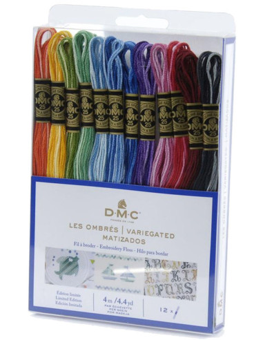 Set van 12 DMC gemêleerde borduurgarens - De Ombres