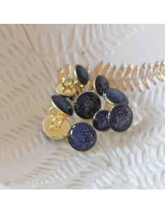 Gouden glinsterende enkellaarsjes - Marineblauw