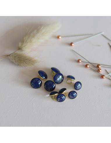 Gouden glinsterende enkellaarsjes - Marineblauw