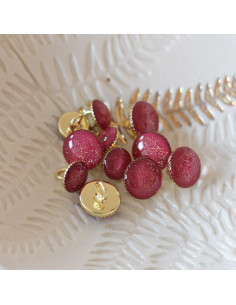 Gouden glitteren enkellaarsje knoop - Fuchsia