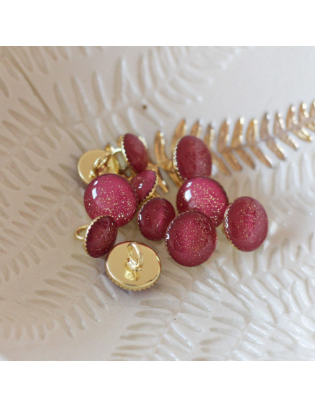 Gouden glitteren enkellaarsje knoop - Fuchsia