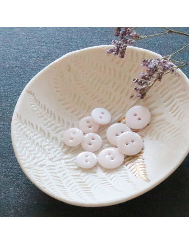 Glitterknoop met 2 gaten - Gebroken wit