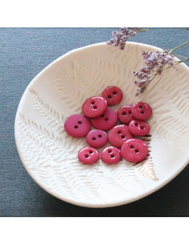 Glitterknoop 2 gaten - Fuchsia