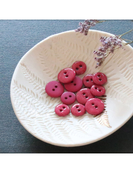 Glitterknoop 2 gaten - Fuchsia