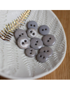 Glitterknoop 2 gaten - Grijs