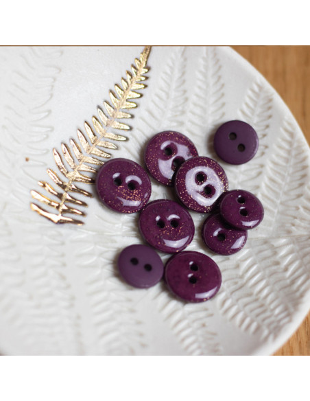 Glitterknoop 2 gaten - Paars