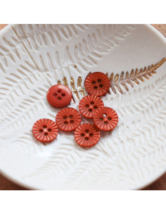 Madeliefjesknoop met 4 gaten - Terracotta