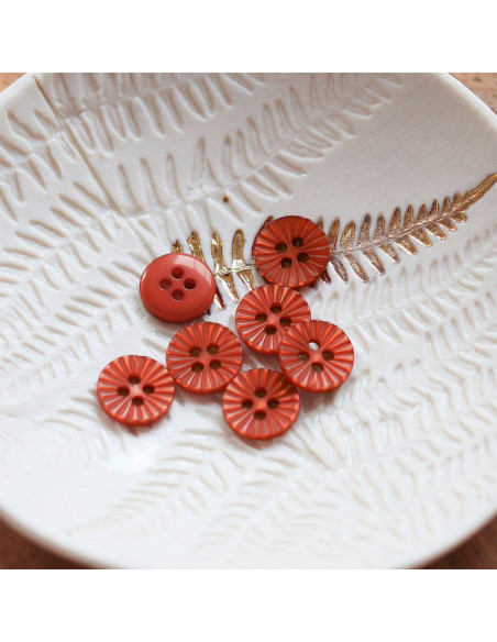 Madeliefjesknoop met 4 gaten - Terracotta