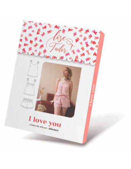 Patroon voor lingerie caraco en shorty - I love you - Lise Tailor
