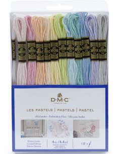 Set van 12 DMC borduurgarens - De pastels