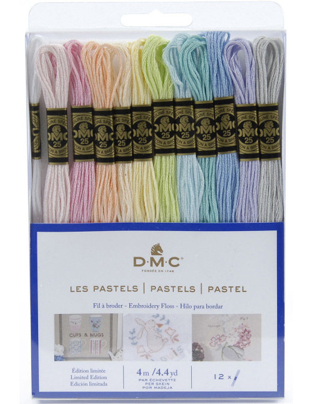 Set van 12 DMC borduurgarens - De pastels