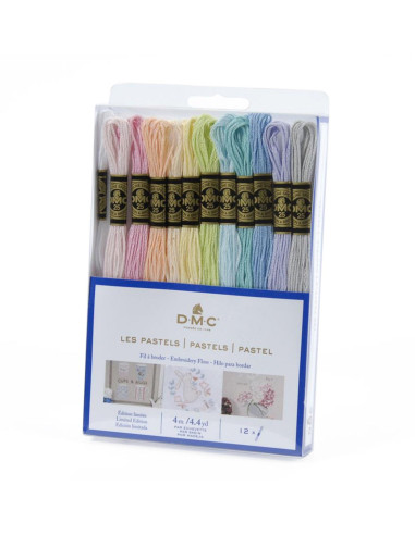 Set van 12 DMC borduurgarens - De pastels