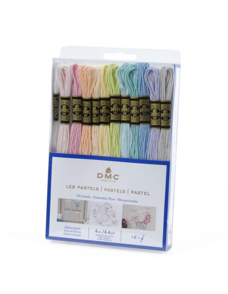 Set van 12 DMC borduurgarens - De pastels