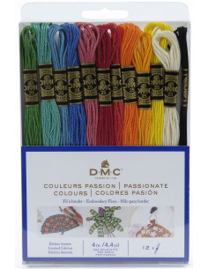 Set van 12 strengen DMC borduurgaren - Passievolle kleuren