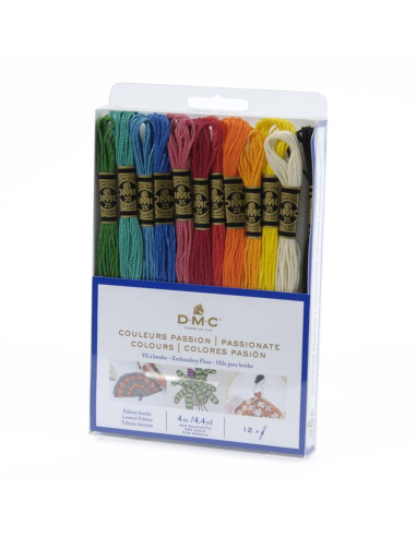Set van 12 strengen DMC borduurgaren - Passievolle kleuren