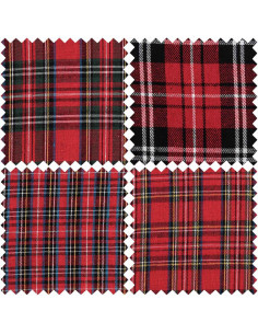 Set van 4 Fat Quarter-stoffen - Tartan 2