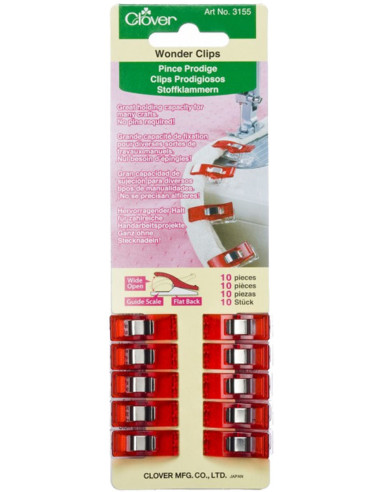 Set van 10 Prodige Clover knijpers - Rood