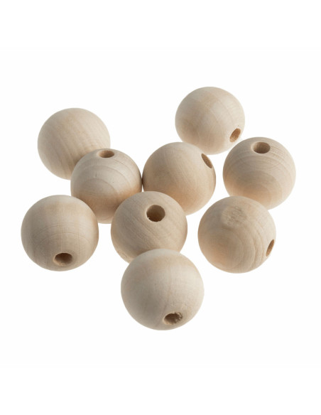 Ambachtelijke houten kralen voor macramé - 25 mm