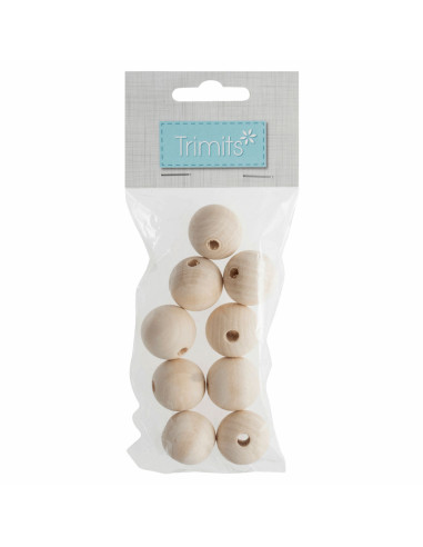 Ambachtelijke houten kralen voor macramé - 25 mm