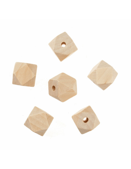 Handgemaakte geometrische houten kralen voor macramé - 20 mm