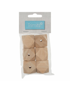 Handgemaakte geometrische houten kralen voor macramé - 30 mm 2