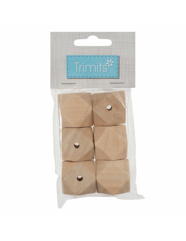 Handgemaakte geometrische houten kralen voor macramé - 30 mm