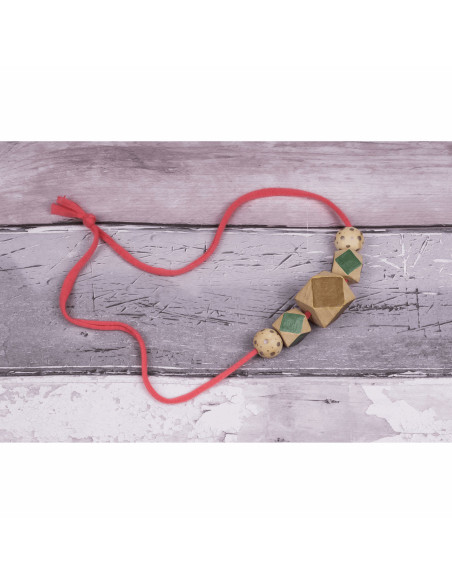 Handgemaakte geometrische houten kralen voor macramé - 30 mm