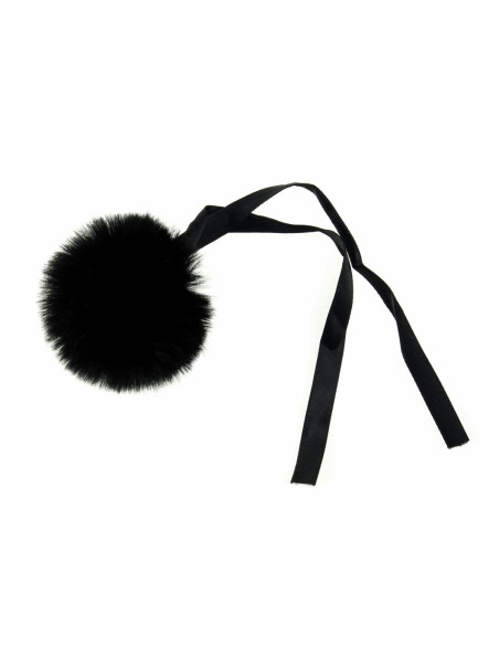 Imitatiebont pompon 6 cm - Zwart