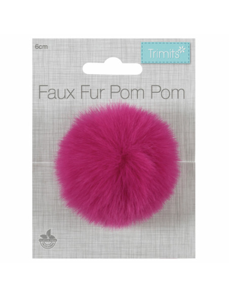 Imitatiebont pompon 6 cm - Kers