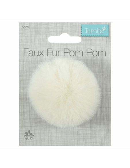 Imitatiebont pompon 6 cm - Crème