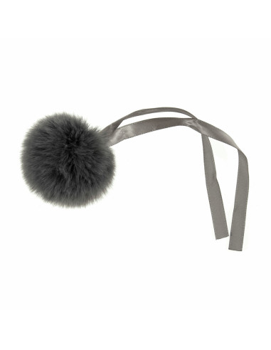Imitatiebont pompon 6 cm - Grijs