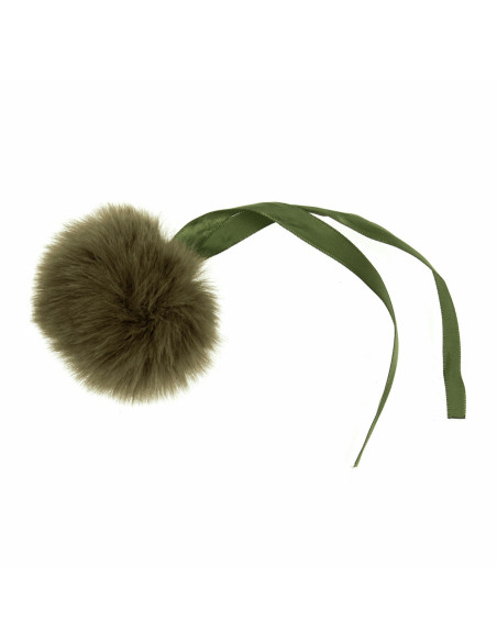 Imitatiebont pompon 6 cm - Kaki