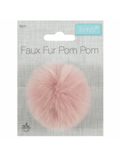 Imitatiebont pompon 6 cm - Lichtroze 2