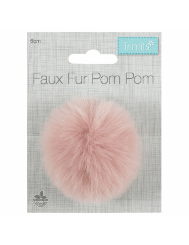 Imitatiebont pompon 6 cm - Lichtroze
