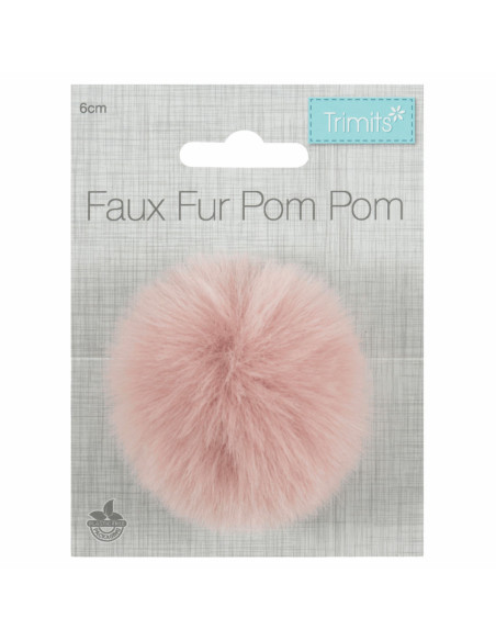 Imitatiebont pompon 6 cm - Lichtroze