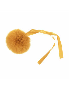 Imitatiebont pompon 6 cm - Mosterdkleur