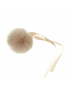 Imitatiebont pompon 6 cm - Natuurlijk