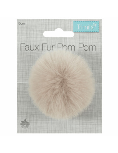Imitatiebont pompon 6 cm - Natuurlijk