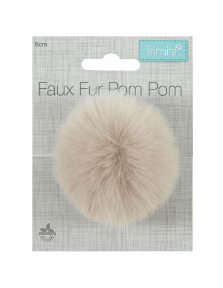 Imitatiebont pompon 6 cm - Natuurlijk