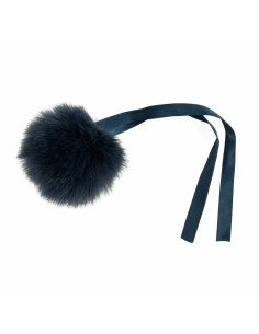 Imitatiebont pompon 6 cm - Marineblauw