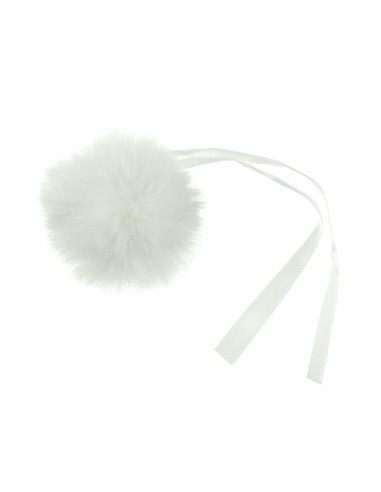Imitatiebont pompon 6 cm - Wit